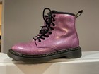Doc Dr Martens Delaney Glitter Boots 1460 Lace Up Pink Girls Kids Youth Sz 2 — photo 1