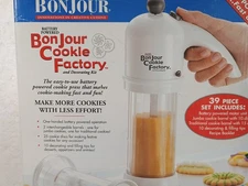 Bonjour Cookie Factory & Decorating Kit 39 piece set Battery Operated Open Box 