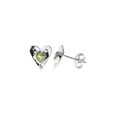 Peridot Herz Ohrstecker Sterling Silber 925 gepunzt nagelneu verpackt