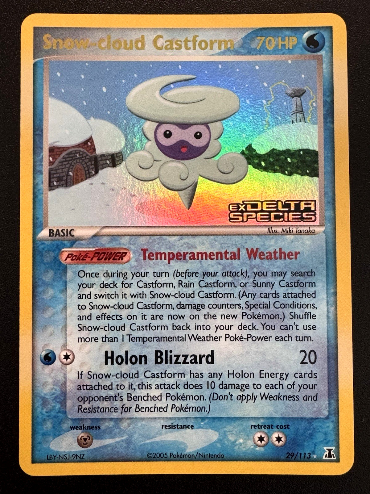 Snow-cloud Castform 29/113 EX Delta Species Pokemon Card Reverse Holo Rare NM
