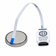 USB TYPE-C to CR2032 Dummy Battery Adapter Converter 3-30V Input Thin FFC Cable