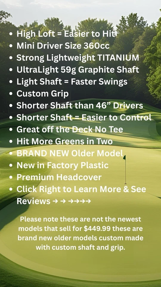🔥Mini Driver Tamaño TITANIO 12° REGULAR UltraLigero Empuñadura JUMBO + HC **CASI DESAPARECIDO** Foto 2 de 4