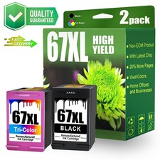 67XL Ink 2PK Black  Color For HP DeskJet 2755e/4155e, ENVY 6000/6055e/6458/6052