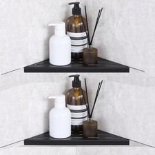 10" Matte Black Corner Shower Shelf 2-Pack,Triangular Shower Corner Recessed ...