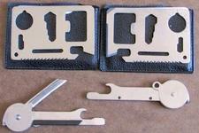 Lot of 2 11-IN-1 Mini Pocket Survival Tool W/ 2 3-IN-1 Pocket Knife Tool Steel