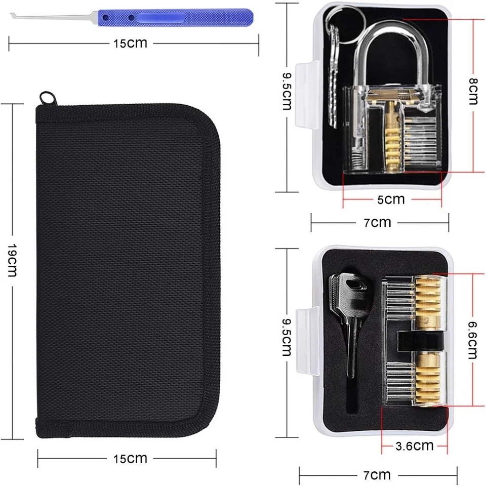 Dietrich 36 Pcs Profi Lockpicking Set 4 Transparente Schlösser Verschlusshülsen - Bild 3 von 4