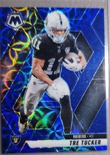 2025 Panini Mosaic - Tre Tucker #218 Blue Scope Prizm Las Vegas Raiders 