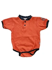 Vintage MLB 24 Month Baltimore Orioles #1 Fan Orange Cotton Baby Bodysuit Romper