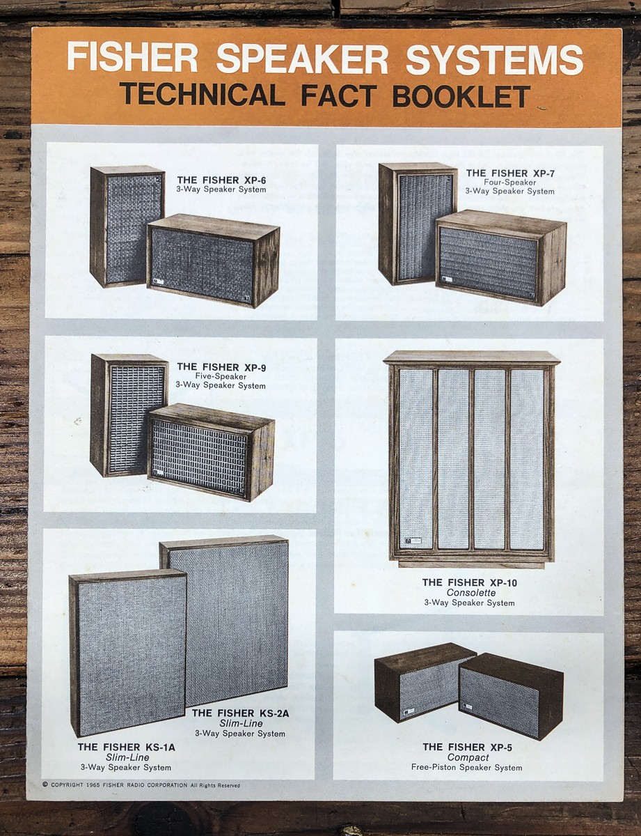 Fisher XP-6 XP-7 XP-9 XP-10 KS-1A 2A Speaker Dealer Brochure *Original*