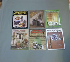 6 Vintage Macrame Books Patterns Plant Hangers, Wall Hangings Kitchen Home Decor