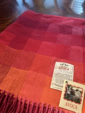 AVOCA BLANKET NEW 100% LAMBSWOOL  56’X72’ MADE IN IRELAND