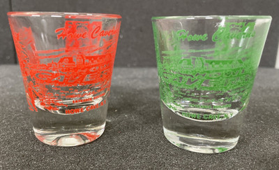 2 Vintage Shot Glass Howe Caverns NY Clear Standard Shot Glasses