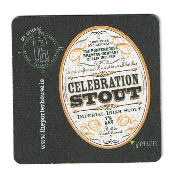 Celebration Stout Irish beer coaster
