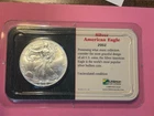 2002  American silver eagle 1 ounce .999 pure silver ,   Beautiful BU