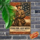 Minuteman Patriotic Artwork Vintage Wall Art Metal Tin Sign 8x12