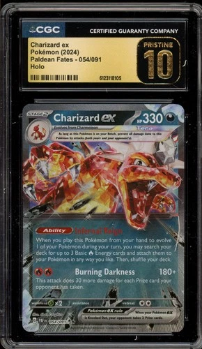 Pokemon Charizard ex Paldean Fates Double Holo #054 CGC 10 Pristine