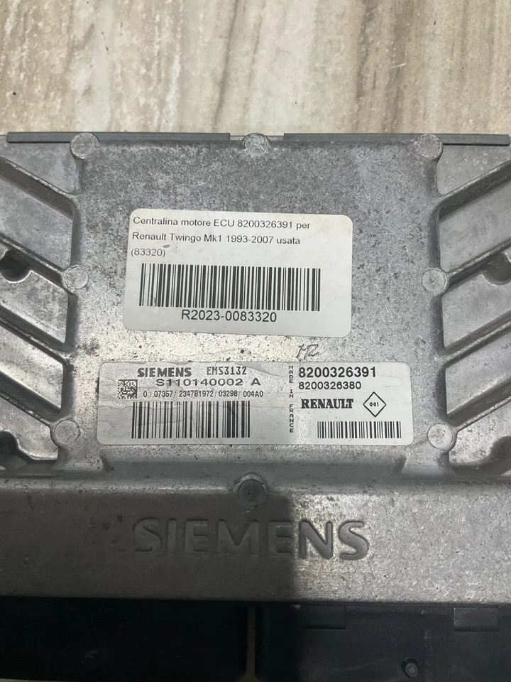 Centralina motore RENAULT TWINGO I anno dal 1993 codice: 8200326391 8200326380 - Immagine 4 di 4