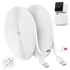 2 Pack 25FT Power Extension Cable Compatible with WYZE Cam Pan V3 Camera, 90 Deg