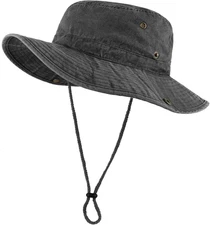 Zylioo XXL Boonie Sun Hats Washed,Oversized Wide Floppy Brim Hiking Hat for Big 