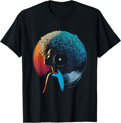 New Limited African American Vinyl Retro 70s 80s Funk Afro Disco Soul T-Shirt