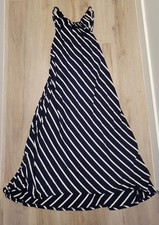 Olivaceous Women's Maxi Dress Size M Blue Stripe Nautical Beachy Flirty Flowy