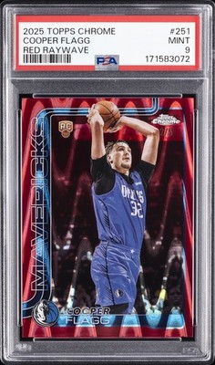 2025 TOPPS CHROME RED RAYWAVE #251 COOPER FLAGG 2/5 PSA 9