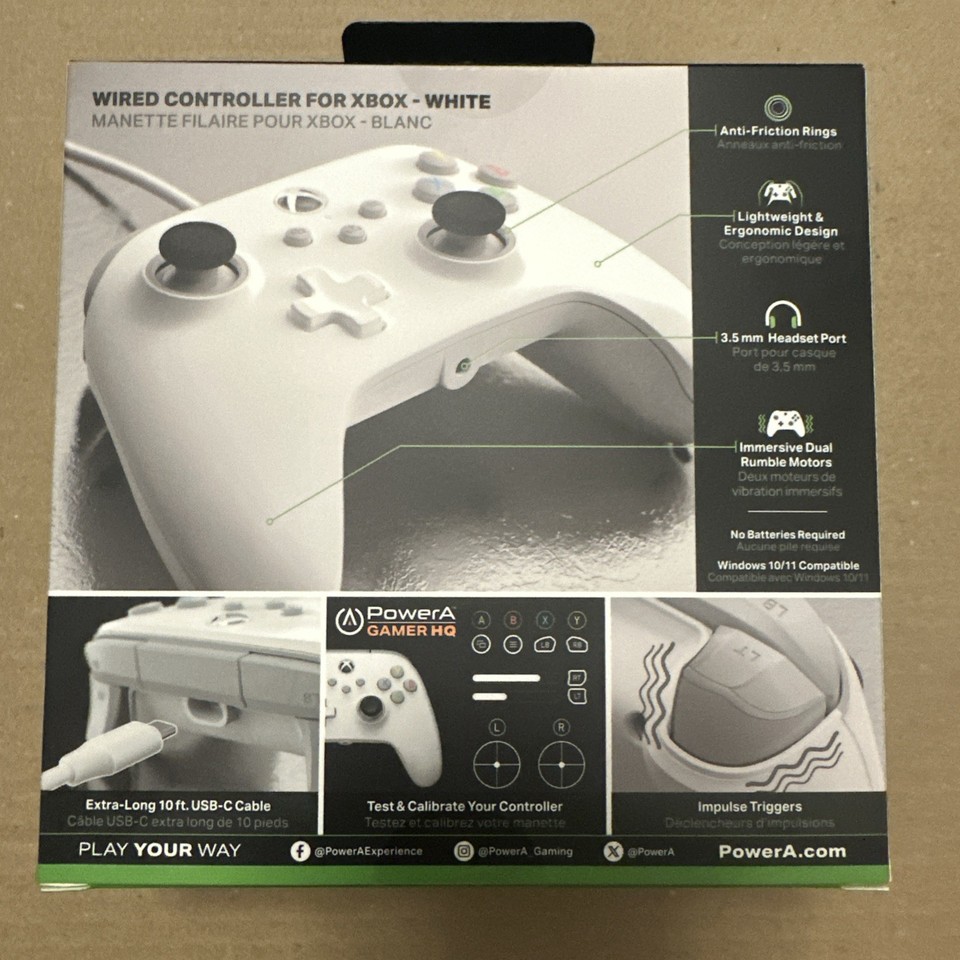 Power A Xbox X/S One Wired Controller WHITE - New Sealed Boxed 🎮🕹️ Free ...