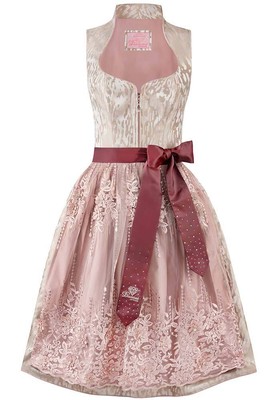Stockerpoint Dirndl Macie 65er Länge sunset rosa Midi Schalkragen luxuriös 
