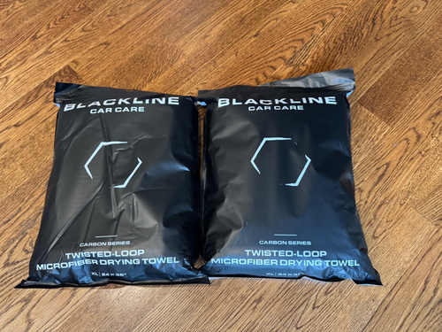 2 -Blackline Car Care Carbon Series XL 3Ft Microfiber Car Drying Towel 24" x 36"