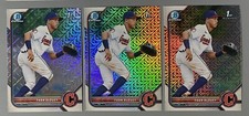 Three 2022 Bowman Chrome Prospects Fran Alduey Mega Box Mojo Refractor #BCP-39
