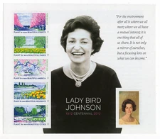 US 2012 SC 4716g Forever Lady Bird Johnson Imperf NDC Sheet of 6 MNH Fresh