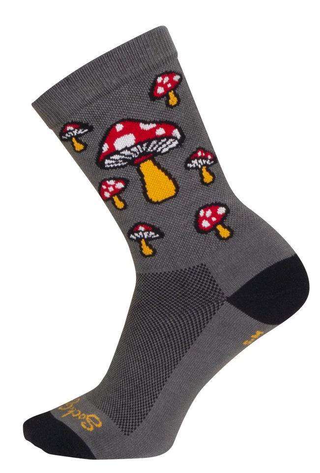 Calcetines - SockGuy - Alice Mushroom L/XL 6" Crew Ciclismo/Correr NUEVO Foto 4 de 4