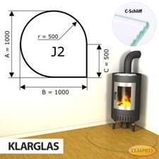 Camino Placca in vetro Parascintille Piastra Forno Di inferiore -J2