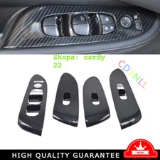Inner Window Lift Panel Switch Cover Trim For Nissan Murano 15-2023 Carbon Fiber