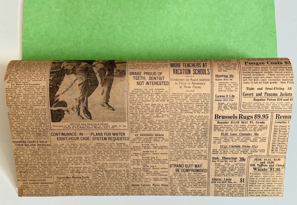 JULY 6, 1911 LOS ANGELES EXPRESS NEWSPAPER "GUDES FOOTWEAR" TY COBB SPORTS AD - Image 4 of 4