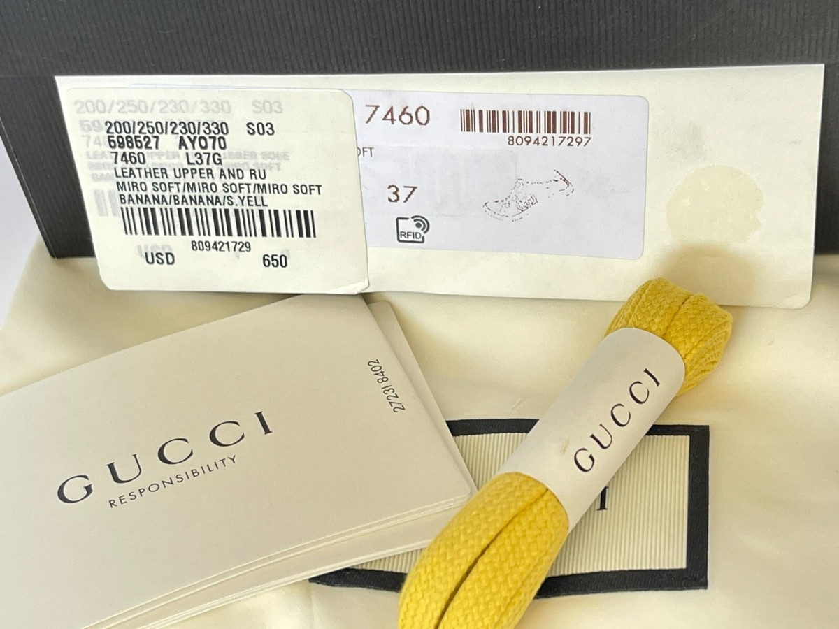 GUCCI Ace Perforated Interlocking GG Logo Women's Sneaker Yellow