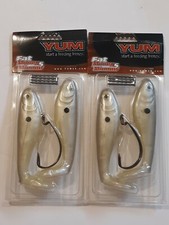 2 Yum Fat Money Minnows 5" With Hooks And Weights  Pearl 