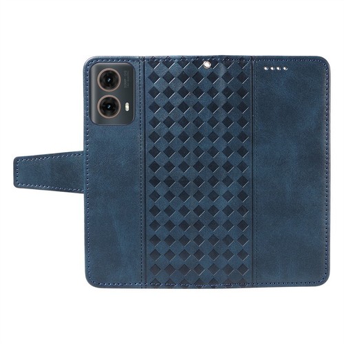 Leather Grid Wallet Cover Case for Motorola G05 G15 G75 G55 G85 G84 E14 G32 G04 - Picture 4 of 19