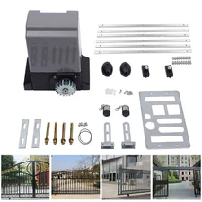 750W Automatic Sliding Gate Opener 4400lbs Door Operator Motor+6m Rack 2 Remotes