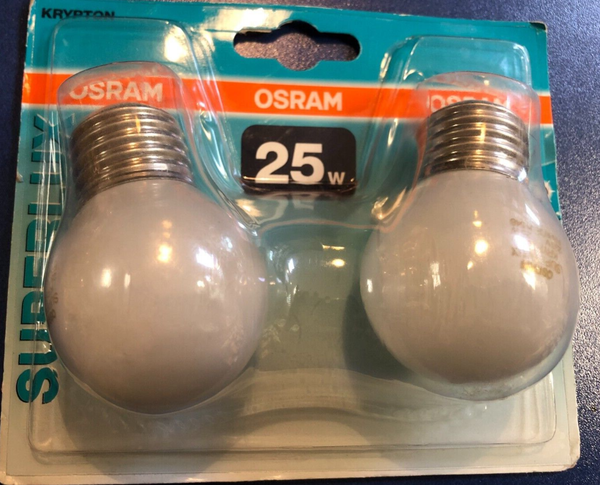 2 X Osram GlüHlampe Warm Weiß E27 25W GlüHbirne Krypton Super P Sil Dimmbar !!!-image