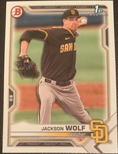 2021 BOWMAN DRAFT JACKSON WOLF SAN DIEGO PADRES PROSPECT #BD-141 1ST BOWMAN 
