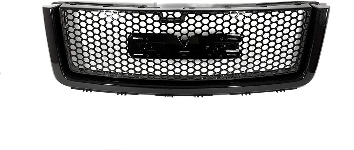 Front Upper Grill & Hood Molding For 2007-2013 GMC Sierra 1500 Denali – Black Trim, 2-Piece Set