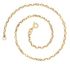 9ct Yellow Gold Oval Belcher Ankle Bracelet Anklet - 10.5 inch