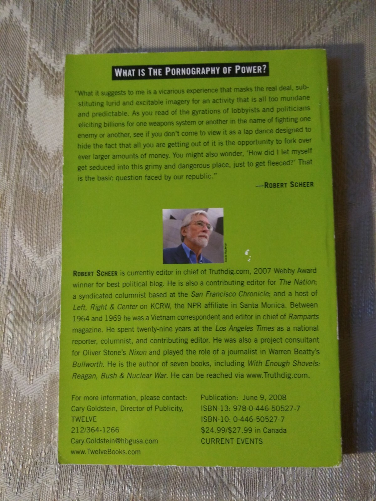 The Pornography Of Power By Robert Scheer ARC Uncorrected Proof How Defense...