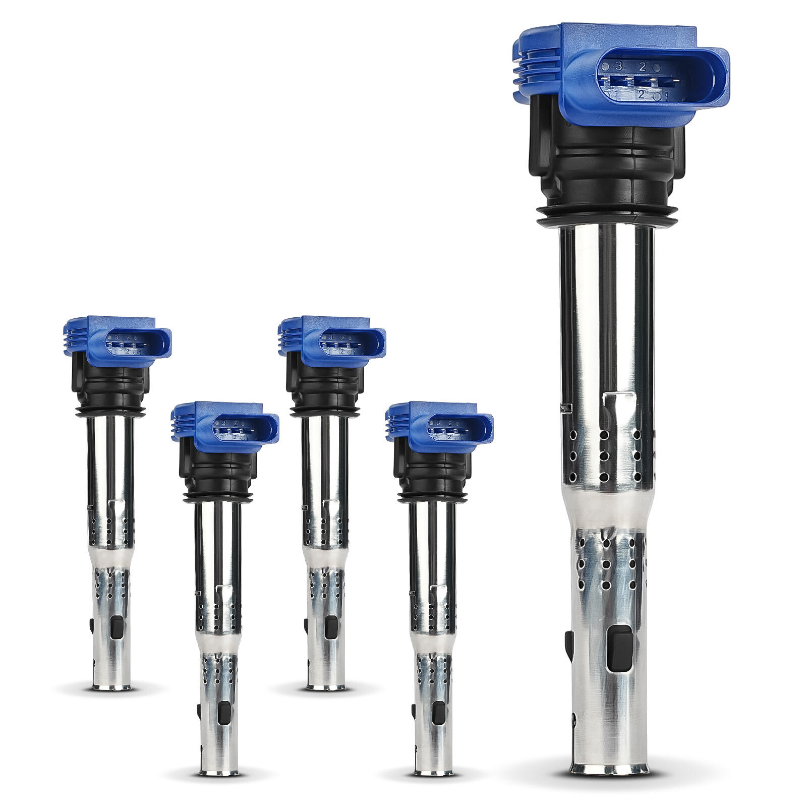 5Pcs Blue Ignition Coil for Volkswagen Jetta Passat Golf Beetle Audi Lamborghini