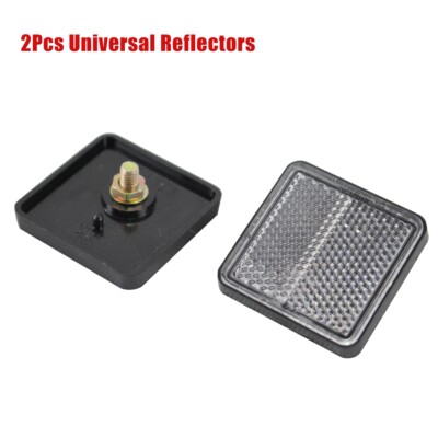 2X 6mm Thread White Safety Warning Reflective Reflector Screw on Motorcycle Bike