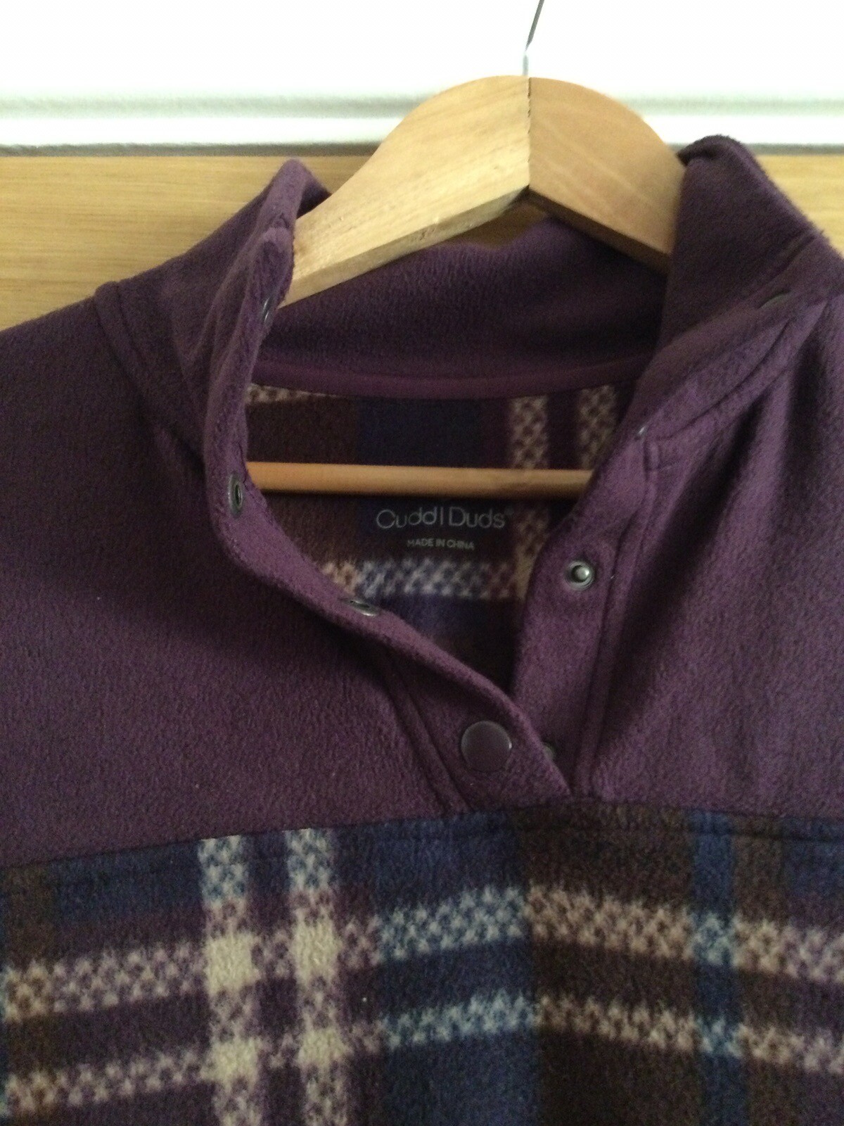 💝 CUDDL DUDS QVC Fleece Plaid Tunic Top,44in Lge Chest ,lovely Top Vgc