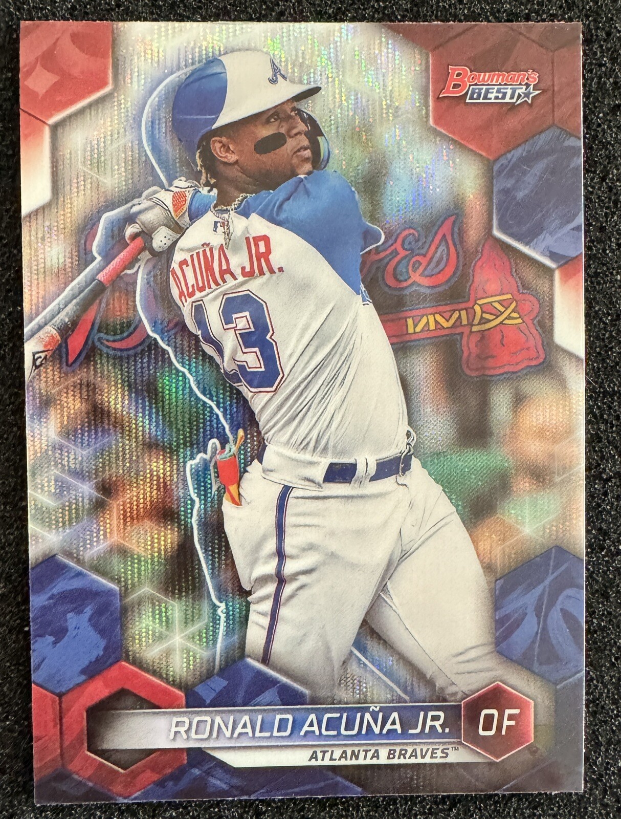 2023 Bowman's Best RONALD ACUNA JR #18 Wave Refractor SP Atlanta Braves Baseball