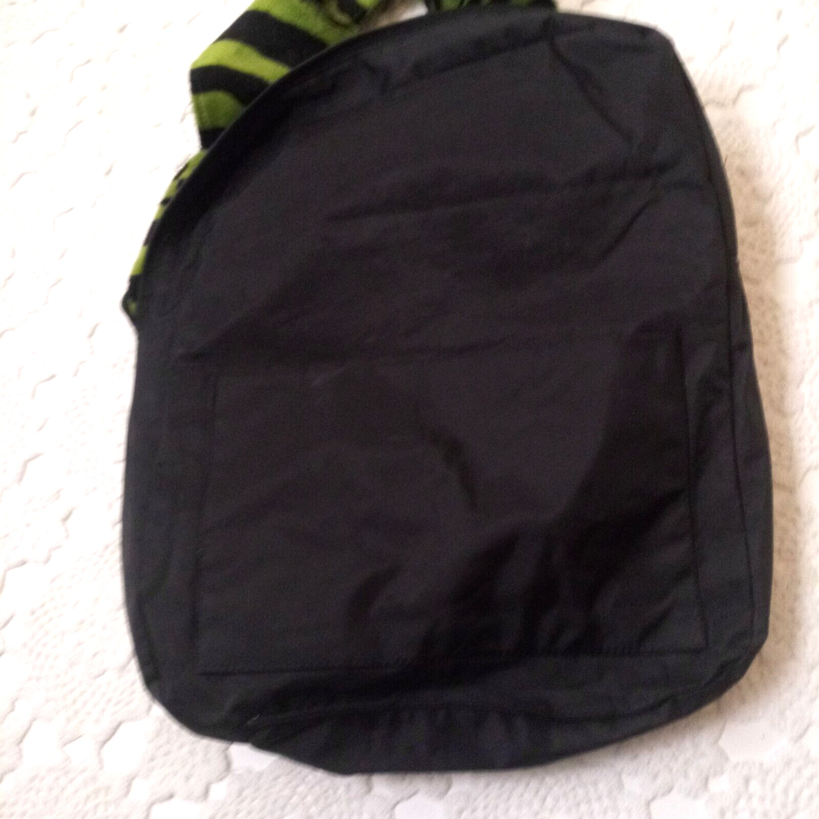 Queen Bee USA Sling Backpack Bag Purse Plush Zebra Green Black Zip Top Medium