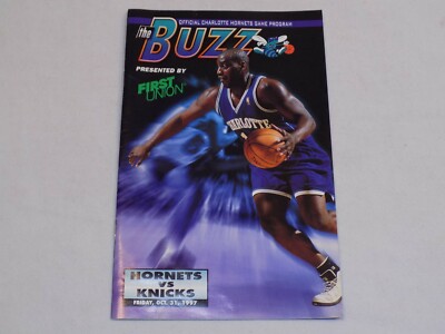 Charlotte Hornets The Buzz Game Program Oct 31 1997 New York Knick Anthony Mason